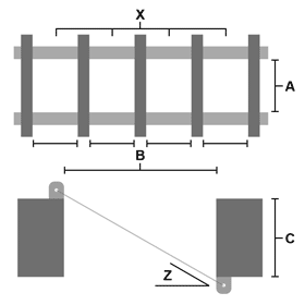 Technische Zeichnung einer Pergola