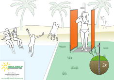 Paravent als Sichtschutz f&uuml;r eine Duschkabine