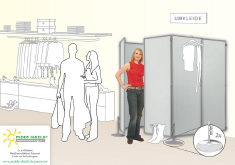 Paravent als Sichtschutz f&uuml;r eine Umkleide