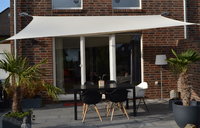 Vierhoekzonnezeil 3 x 4 m - ivoor- waterafstotend - Complete set